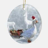 Die Weihnachtsgans Keramisch Ornament (Links)