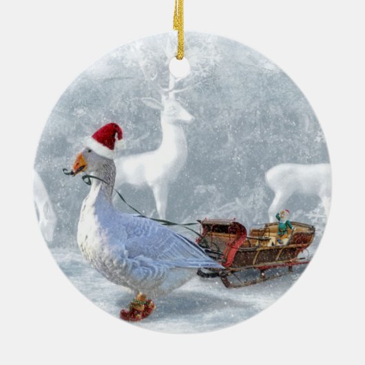 Die Weihnachtsgans Keramisch Ornament (Achterkant)