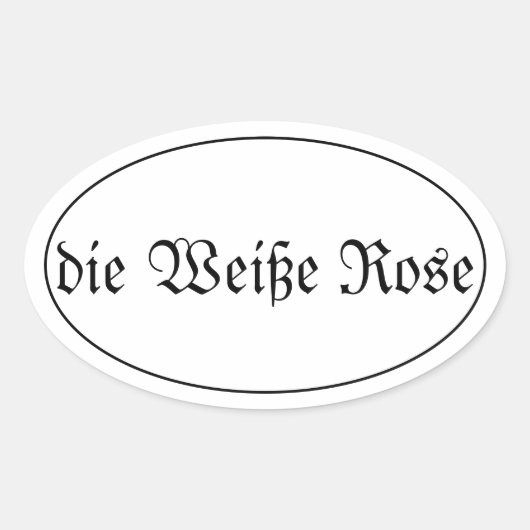 die Weiße Rose Ovale Sticker (Voorkant)