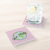 Die Welt Glazen Onderzetter (Schuin)