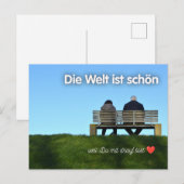 „Die Welt ist schön, weil Du mit drauf bist!“ Briefkaart (Voorkant / Achterkant)