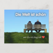 „Die Welt ist schön, weil Du mit drauf bist!“ Briefkaart (Voorkant)