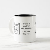 Die woeste buurtkat - Funny Cat-Mok Tweekleurige Koffiemok (Voorkant links)