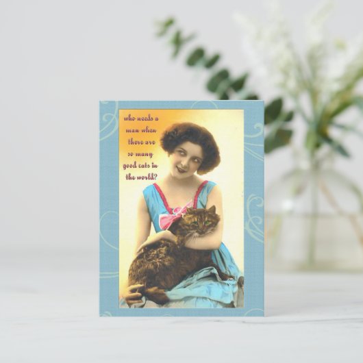 die zo veel goede katten nodig hebben om een man t briefkaart (Staand voorkant)