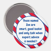 Die Zoe zijn slim... magneet.. Magneet (Voorkant / Achterkant)