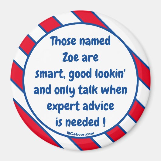 Die Zoe zijn slim... magneet.. Magneet (Voorkant)
