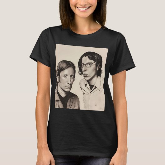 Die zwarte Sleutel-Realisme-Kooltekening T-shirt (Voorkant)