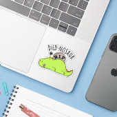 Died-nosaur Grappige Dinosaurus Woordspelingen Sticker (Laptop met iPhone)