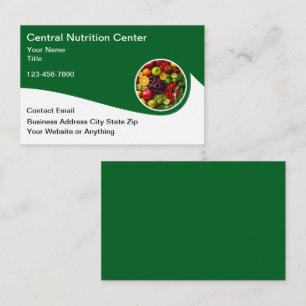 Dieet En Voeding Moderne Voedsel Zakelijke Kaarten Visitekaartje