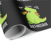 Dieet-nosaur Grappige Dinosaurus Puns Donker BG Cadeaupapier (Rol Hoek)