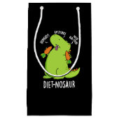 Dieet-nosaur Grappige Dinosaurus Puns Donker BG Klein Cadeauzakje (Voorkant)