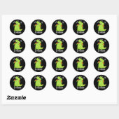 Dieet-nosaur Grappige Dinosaurus Puns Donker BG Ronde Sticker (Vel)