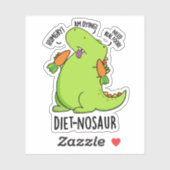 Dieet-nosaurus Grappige Dinosaurus Woordspelingen Sticker (Vel)