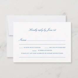 Dieetbeperkingen RSVP-kaart - Deer Isle Maine RSVP Kaartje