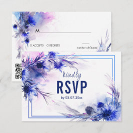 Dieetkeuze met QR-code Cornflower Reverie RSVP Kaartje