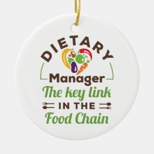 Dieetmanager de belangrijkste schakel in de voedse keramisch ornament