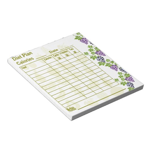 Dieetplan Tracker Notitieblok (Schuin)