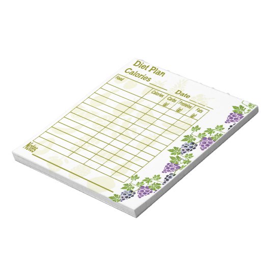 Dieetplan Tracker Notitieblok (Linkerzijde)
