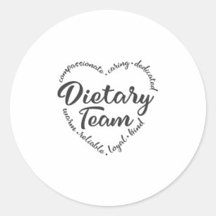 Dieetteam, dieetassistent, werknemer ronde sticker