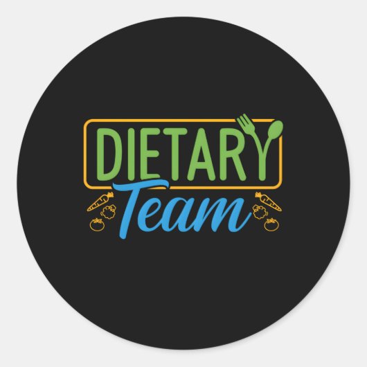 Dieetteam Geregistreerd Dieet Hulp Rd Ronde Sticker (Voorkant)