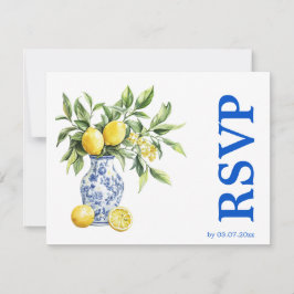 💙🍋Dieetvoorkeuren Azul & Limone Romance RSVP Kaartje