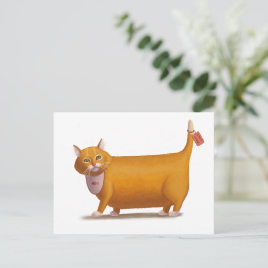 Dieetvrije kat briefkaart (Staand voorkant)