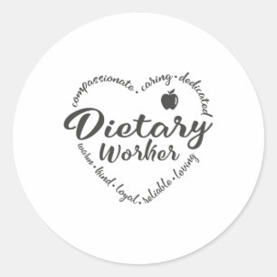 Dieetwerker, dieetvoeding ronde sticker