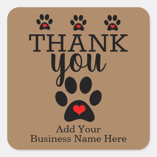 dief | Dog Paw Custom Dank u Stickers (Voorkant)