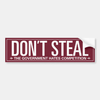 Diefstal is fout bumpersticker