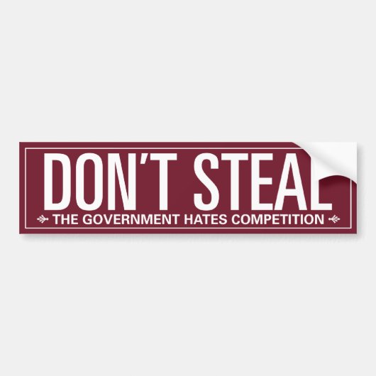 Diefstal is fout bumpersticker (Voorkant)