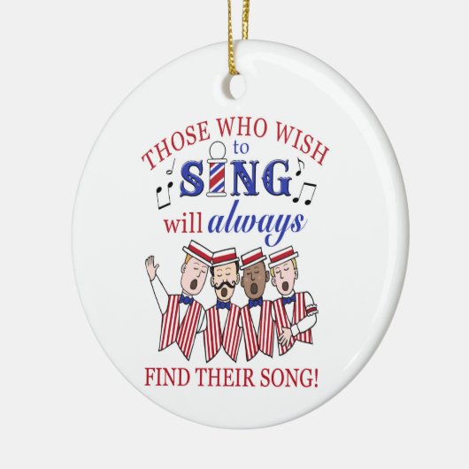 Diegenen die willen zingen - (mannen) keramisch ornament (Links)