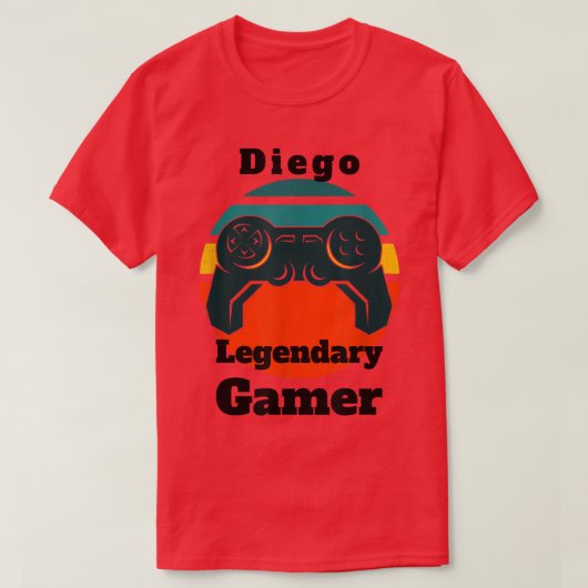 Diego Legendary Gamer Video Game Player Controller T-shirt (Design voorkant)