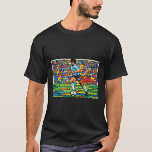 Diego Maradona Gebrandschilderde Gl stijl Voetbal T-shirt