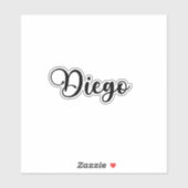Diego Naam - Handgeschreven kalligrafie Sticker (Vel)
