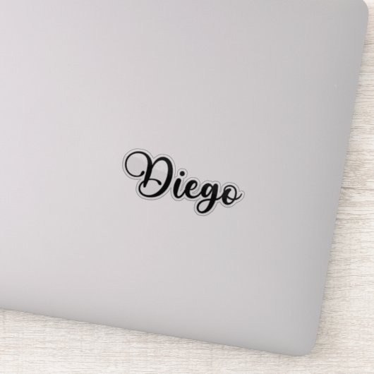 Diego Naam - Handgeschreven kalligrafie Sticker (Detail)
