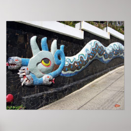 Diego Rivera House of Winds Mural Blue Serpent Poster