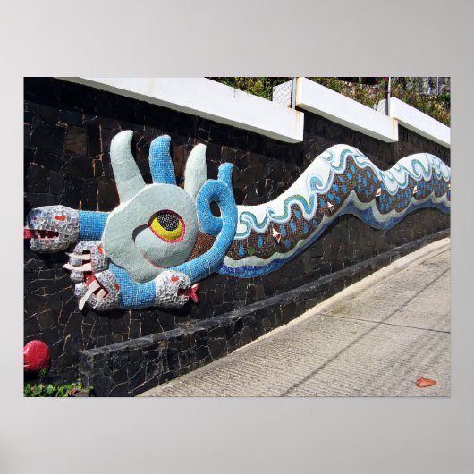 Diego Rivera House of Winds Mural Blue Serpent Poster (Voorkant)