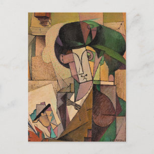 Diego Rivera, Jongeman met een vulpen, Briefkaart