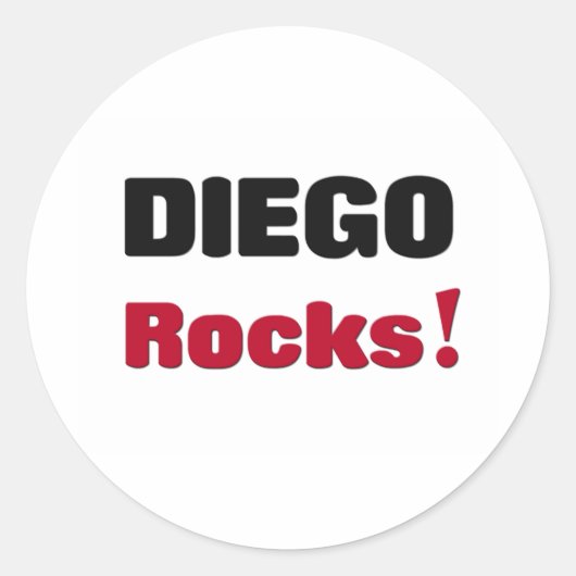 Diego Rocks Ronde Sticker (Voorkant)