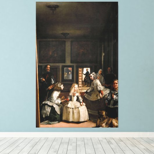 Diego Velázquez - Las Meninas (1656) Canvas Afdruk (Insitu (Houten vloer))