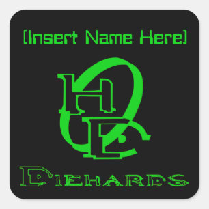 Diehards Gamer Graphic Voer je Gamertag in Vierkante Sticker