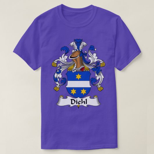 Diehl Coat of Arms Family Crest T-shirt (Design voorkant)