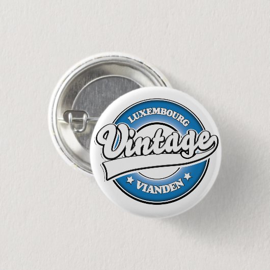 Diekirch luxemburg retro logo ronde button 3,2 cm (Voorkant /achterkant)