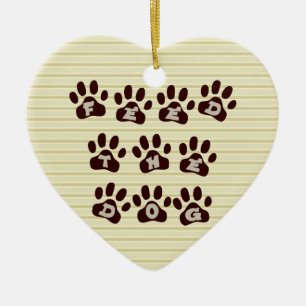 Dien de Dog Paw Print 2 Sided door Hanger aan Keramisch Ornament