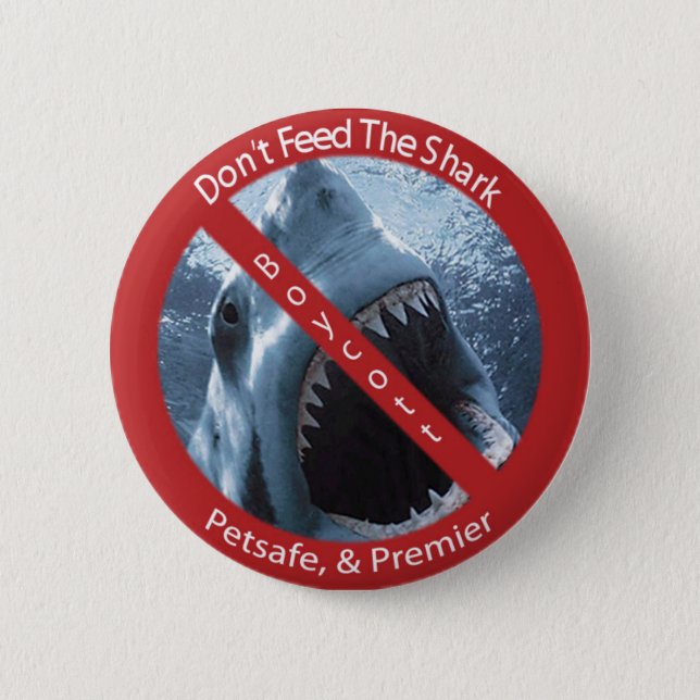 Dien de haai niet aan ronde button 5,7 cm (Voorkant)