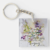 Dien de Heer met blijdschap bloem Sleutelhanger (voorkant)