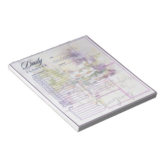 Dien de Heer met blijdschap bloemendag planner Notitieblok (Schuin)