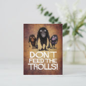 Dien de Trolls niet aan! - Funny Monster Troll Art Briefkaart (Staand voorkant)