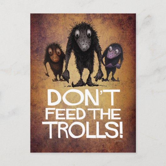 Dien de Trolls niet aan! - Funny Monster Troll Art Briefkaart (Voorkant)