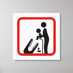 Dien geen Baby aan de Krokodildierentuin. Canvas Afdruk